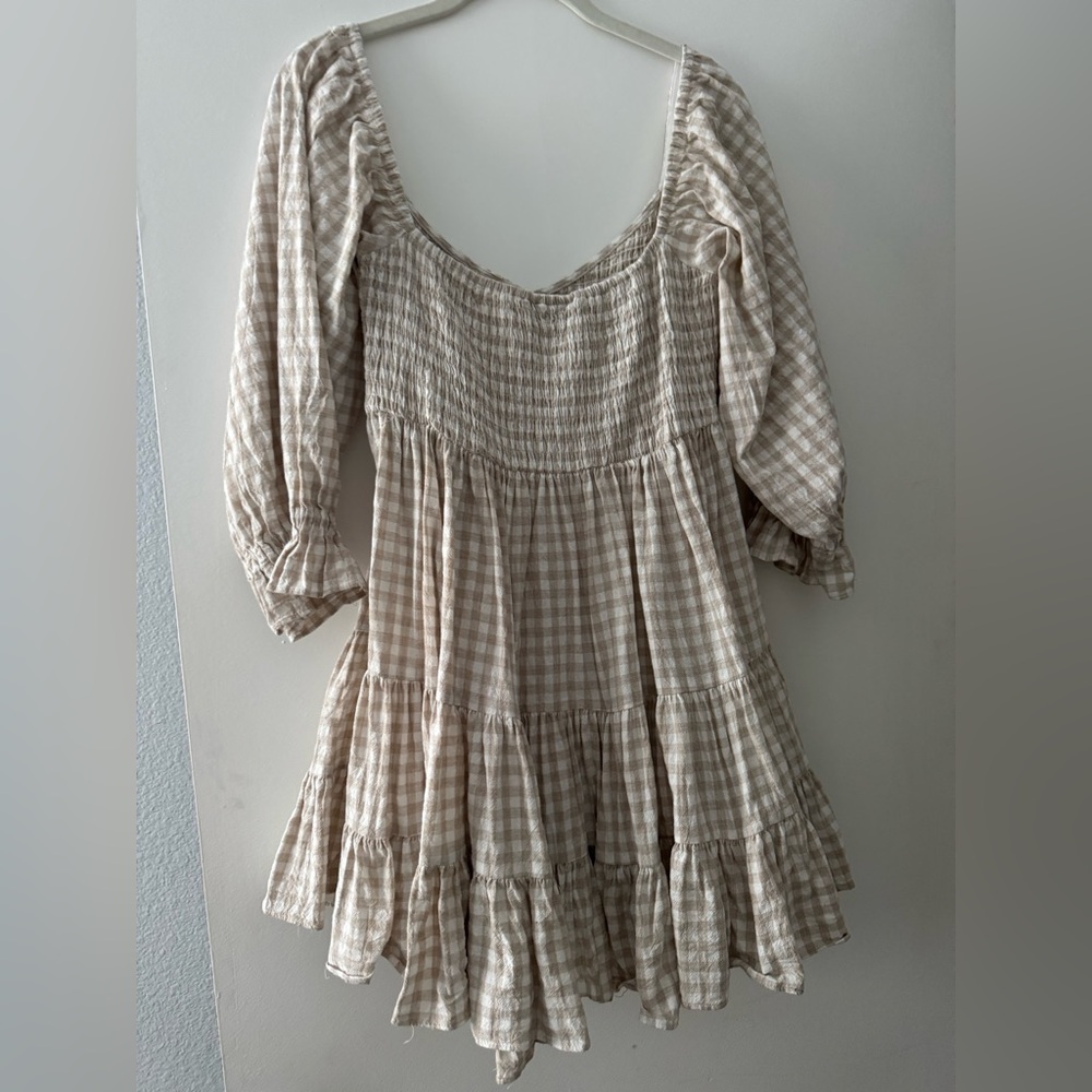 Vici Smocked Gingham Babydoll Dress - Picture 3 of 7